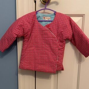 Like New 2T Petit Pan Pink and Blue Kids Pea Coat